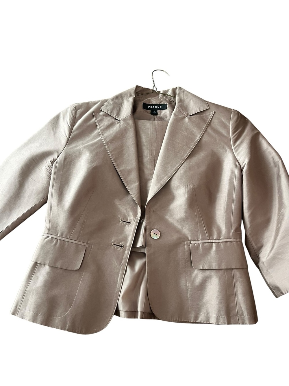 ~Vintage Iridescent Raw Silk Skirt Suit~ early 90’s